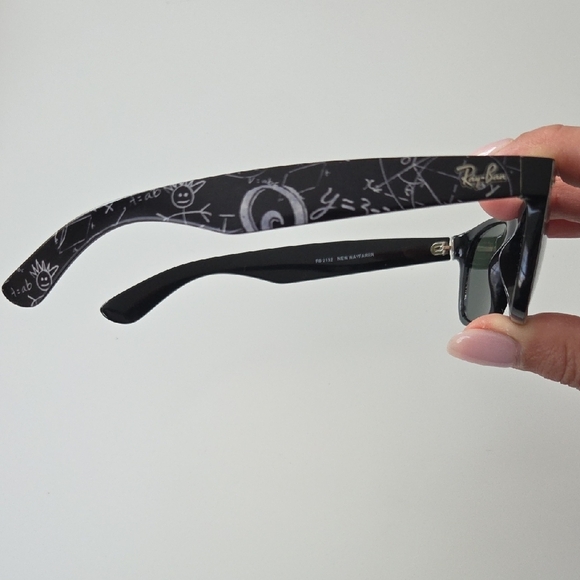 Ray-Ban New Wayfarer Black Wit White Graphic Sunglasses with Case main image 5